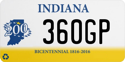 IN license plate 360GP