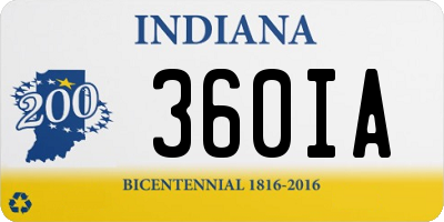IN license plate 360IA