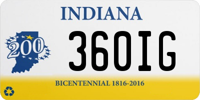 IN license plate 360IG