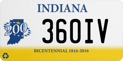 IN license plate 360IV