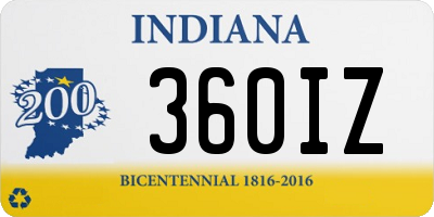 IN license plate 360IZ