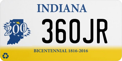 IN license plate 360JR
