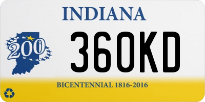 IN license plate 360KD