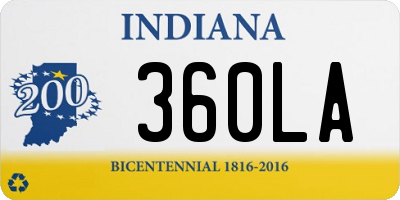 IN license plate 360LA