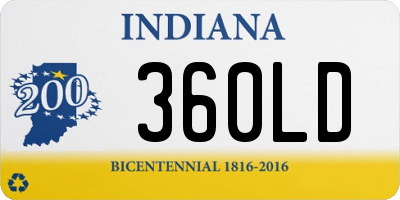 IN license plate 360LD