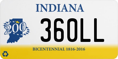 IN license plate 360LL