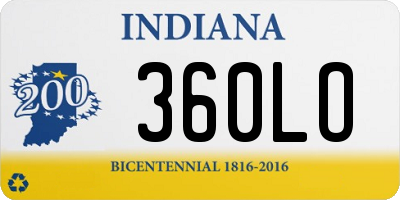 IN license plate 360LO