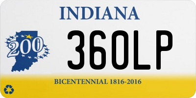 IN license plate 360LP