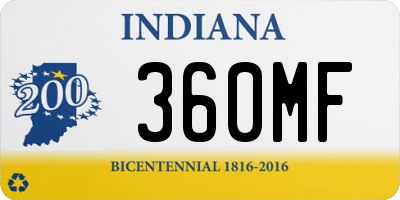 IN license plate 360MF