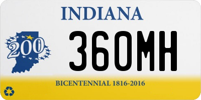 IN license plate 360MH