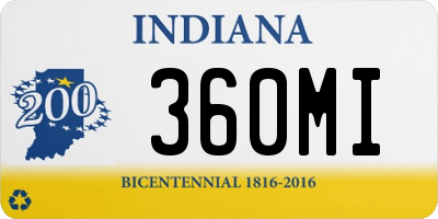 IN license plate 360MI
