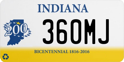 IN license plate 360MJ
