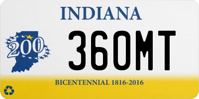 IN license plate 360MT