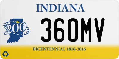 IN license plate 360MV