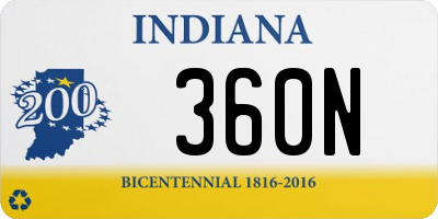 IN license plate 360N