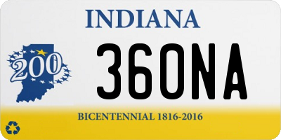 IN license plate 360NA