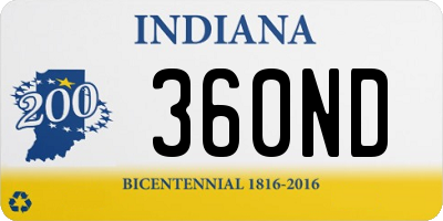 IN license plate 360ND