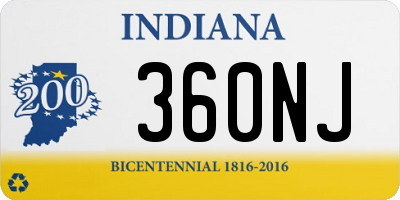 IN license plate 360NJ