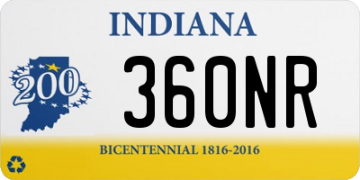 IN license plate 360NR