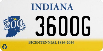 IN license plate 360OG