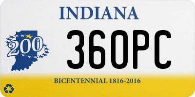 IN license plate 360PC