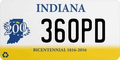IN license plate 360PD