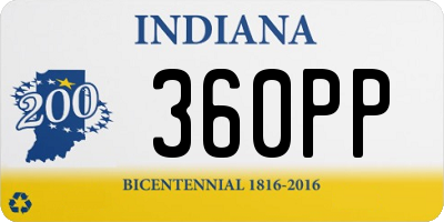 IN license plate 360PP