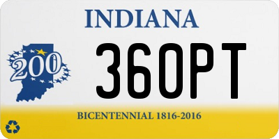 IN license plate 360PT