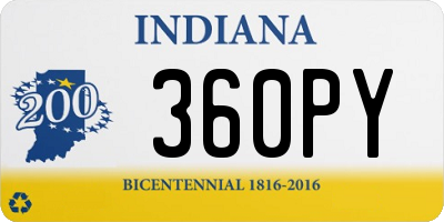 IN license plate 360PY