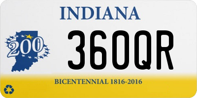 IN license plate 360QR