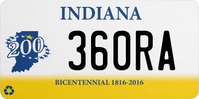 IN license plate 360RA