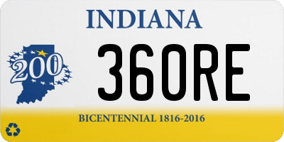 IN license plate 360RE