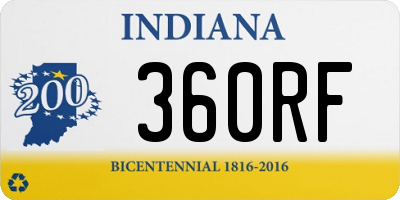 IN license plate 360RF