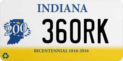IN license plate 360RK
