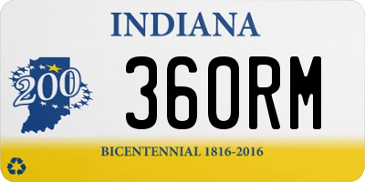 IN license plate 360RM