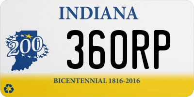IN license plate 360RP
