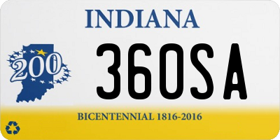 IN license plate 360SA