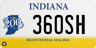 IN license plate 360SH