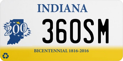 IN license plate 360SM