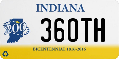 IN license plate 360TH