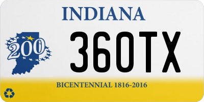 IN license plate 360TX