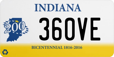 IN license plate 360VE