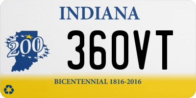 IN license plate 360VT