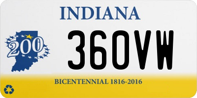 IN license plate 360VW