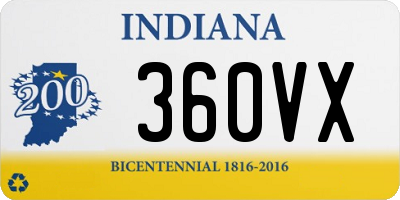 IN license plate 360VX