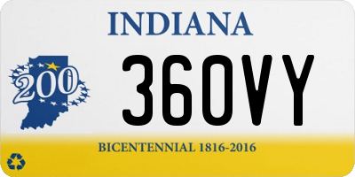 IN license plate 360VY