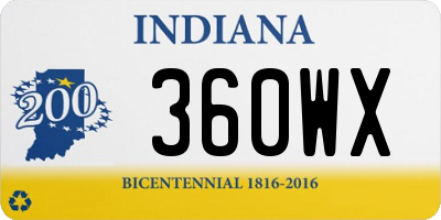 IN license plate 360WX