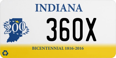 IN license plate 360X