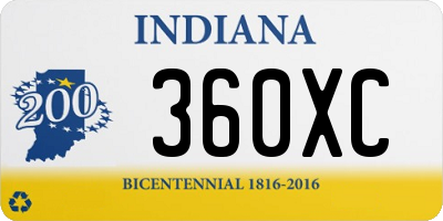 IN license plate 360XC