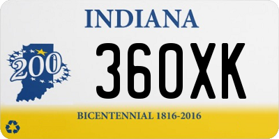 IN license plate 360XK
